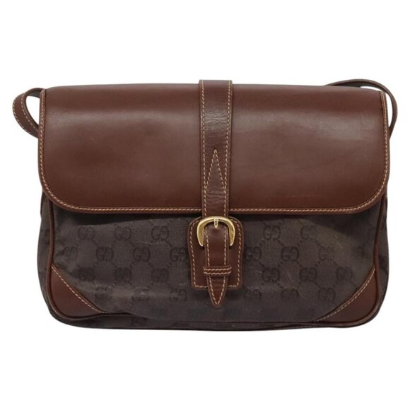 GUCCI GG Canvas Shoulder Bag Brown Gold 001 261 0613 Auth BA1734 - Picture 2 of 16